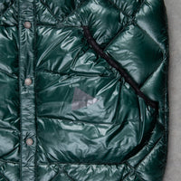 And Wander Diamond Stitch Down Vest Green