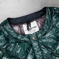 And Wander Diamond Stitch Down Vest Green