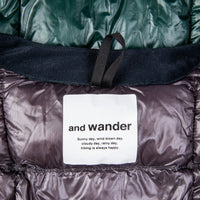 And Wander Diamond Stitch Down Vest Green