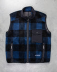 And Wander Fleece Boa Vest Check Blue