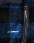 And Wander Fleece Boa Vest Check Blue