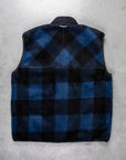 And Wander Fleece Boa Vest Check Blue