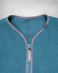 And Wander Wool Fleece Cardigan Blue Gray