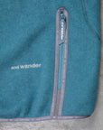 And Wander Wool Fleece Cardigan Blue Gray