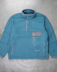 And Wander Wool Fleece Pullover Blue Gray