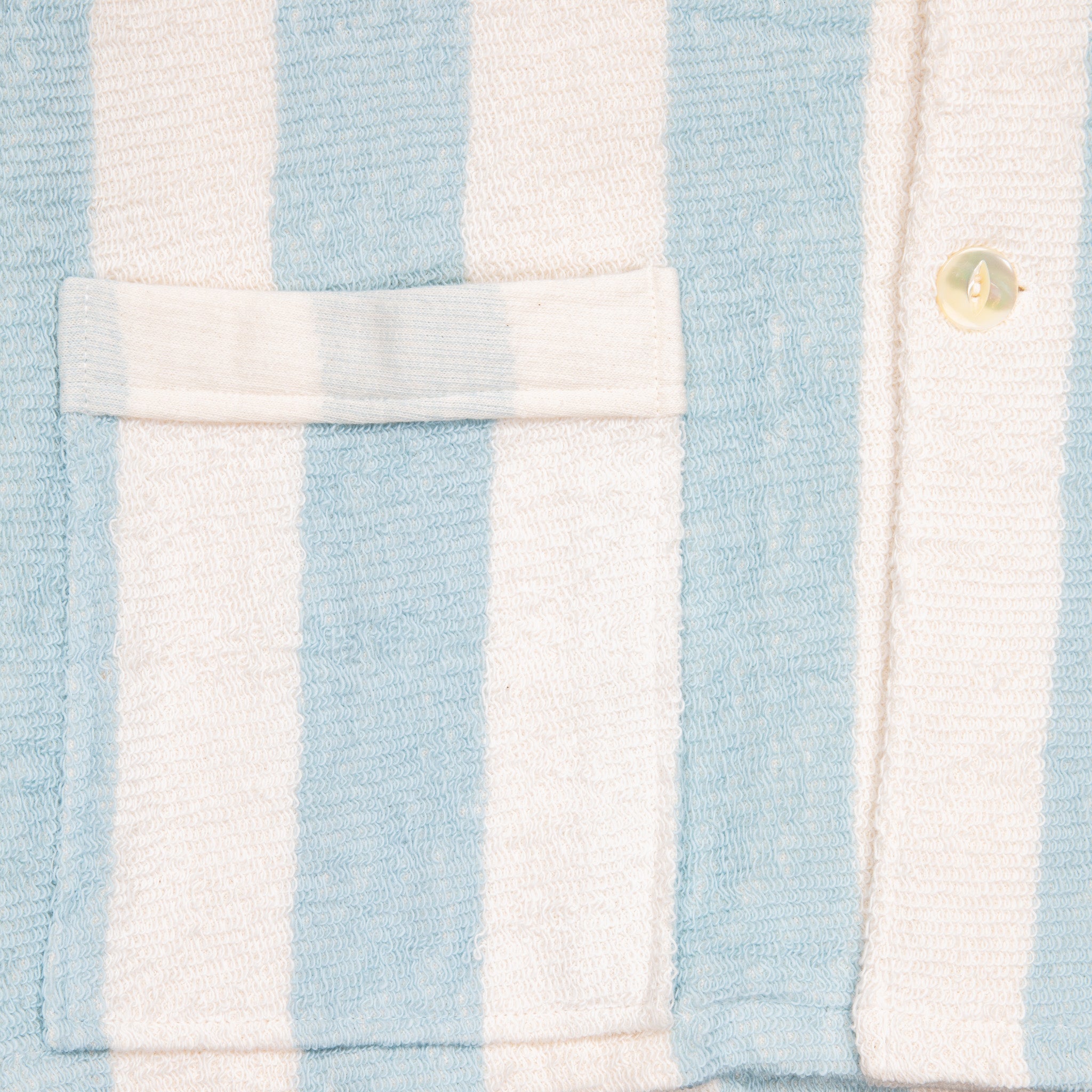 The Real McCoy&#39;s Cotton Pile Beach Shirt Light Blue Stripe