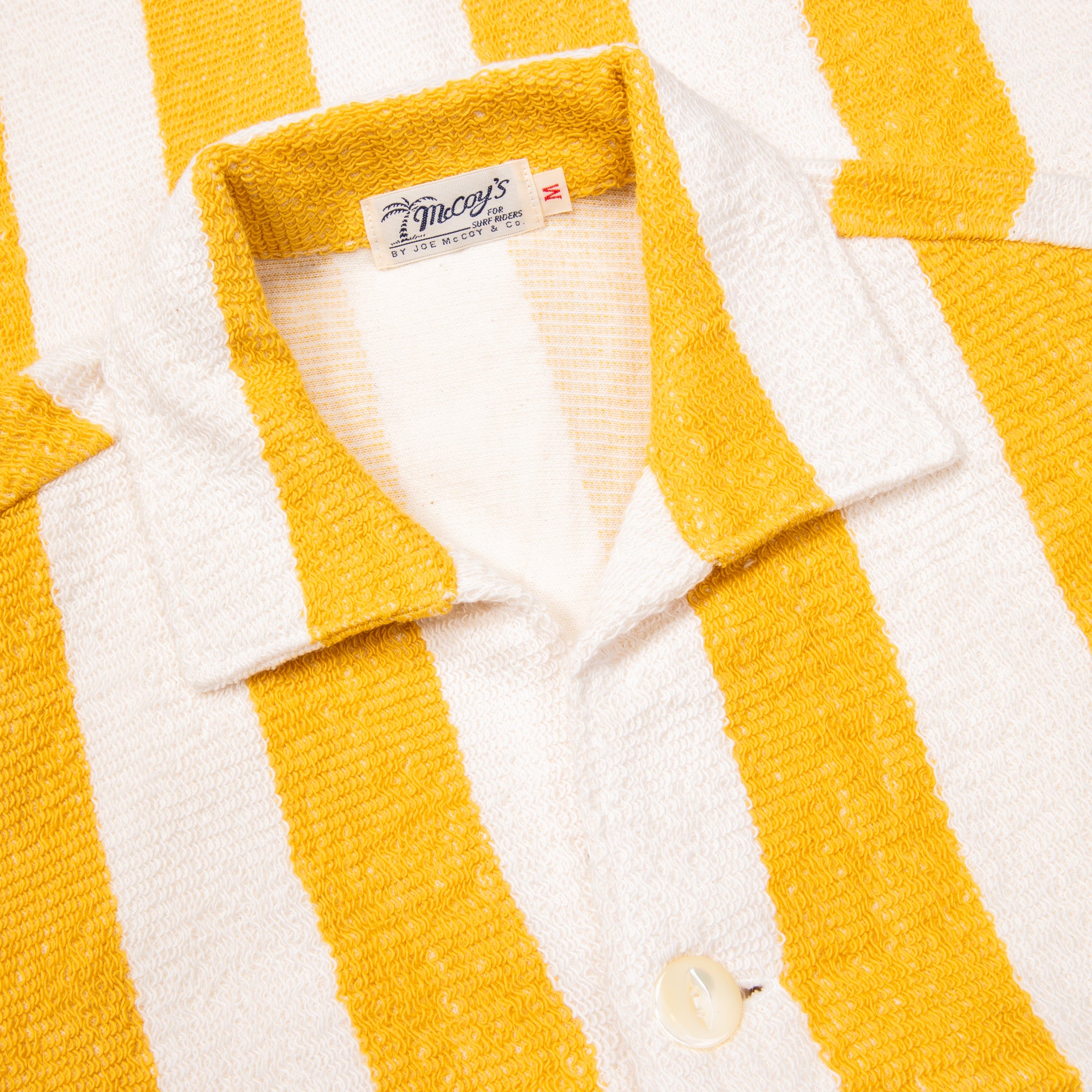 The Real McCoy&#39;s Cotton Pile Beach Shirt Yellow Stripe