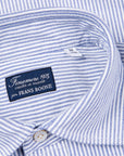 Finamore x Frans Boone Ivy Shirt Oxford Stripe Dark Blue