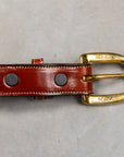 Tory Leather Classic Bridle Leather Belt 1″ Brass Buckle Oakbark