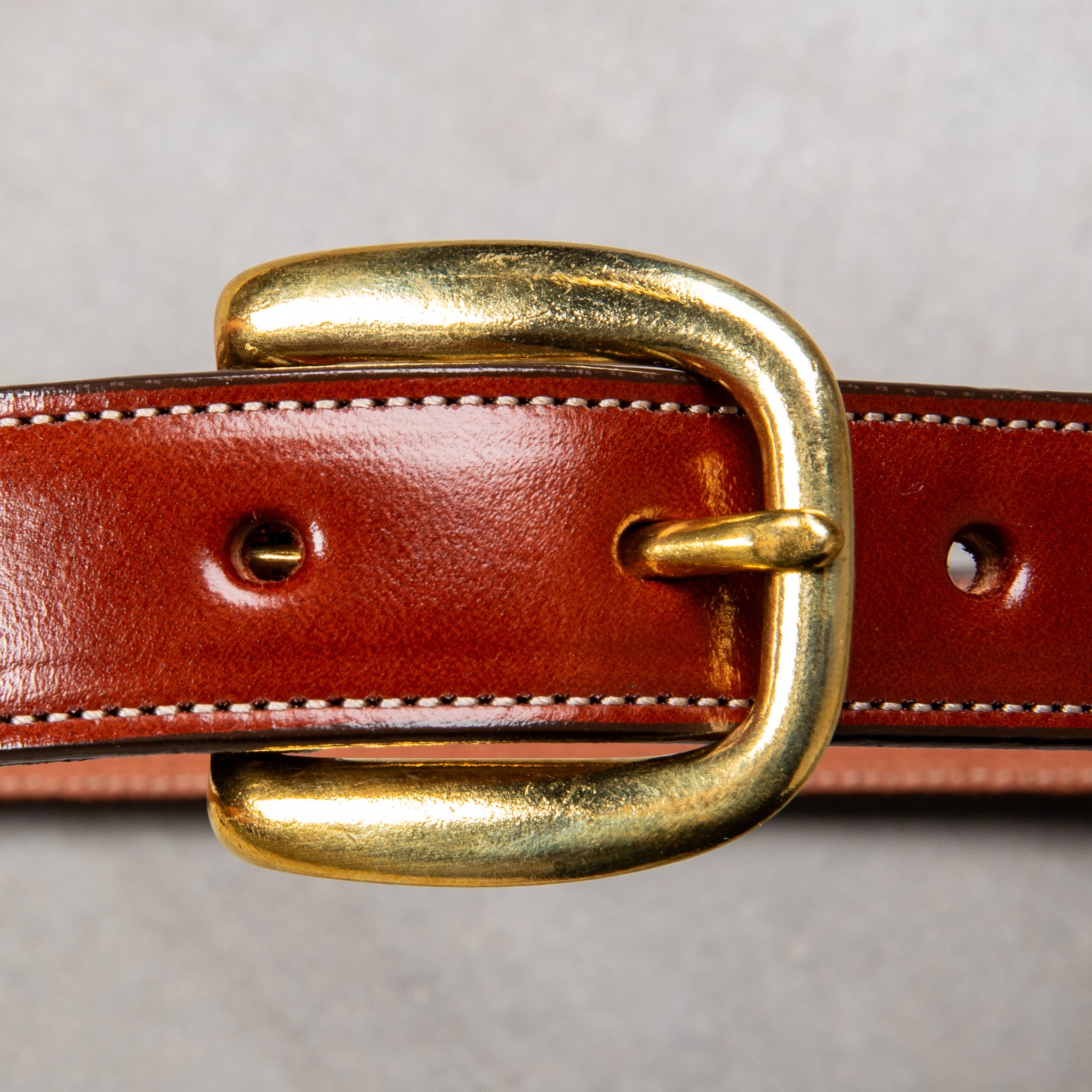 Tory Leather Classic Bridle Leather Belt 1″ Brass Buckle Oakbark