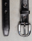Tory Leather Classic Bridle Leather Belt 1″ Nickle Buckle Black