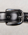 Tory Leather Classic Bridle Leather Belt 1″ Nickle Buckle Black