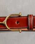 Tory Leather Spur Bridle Leather Belt 1″ Brass Buckle Oakbark