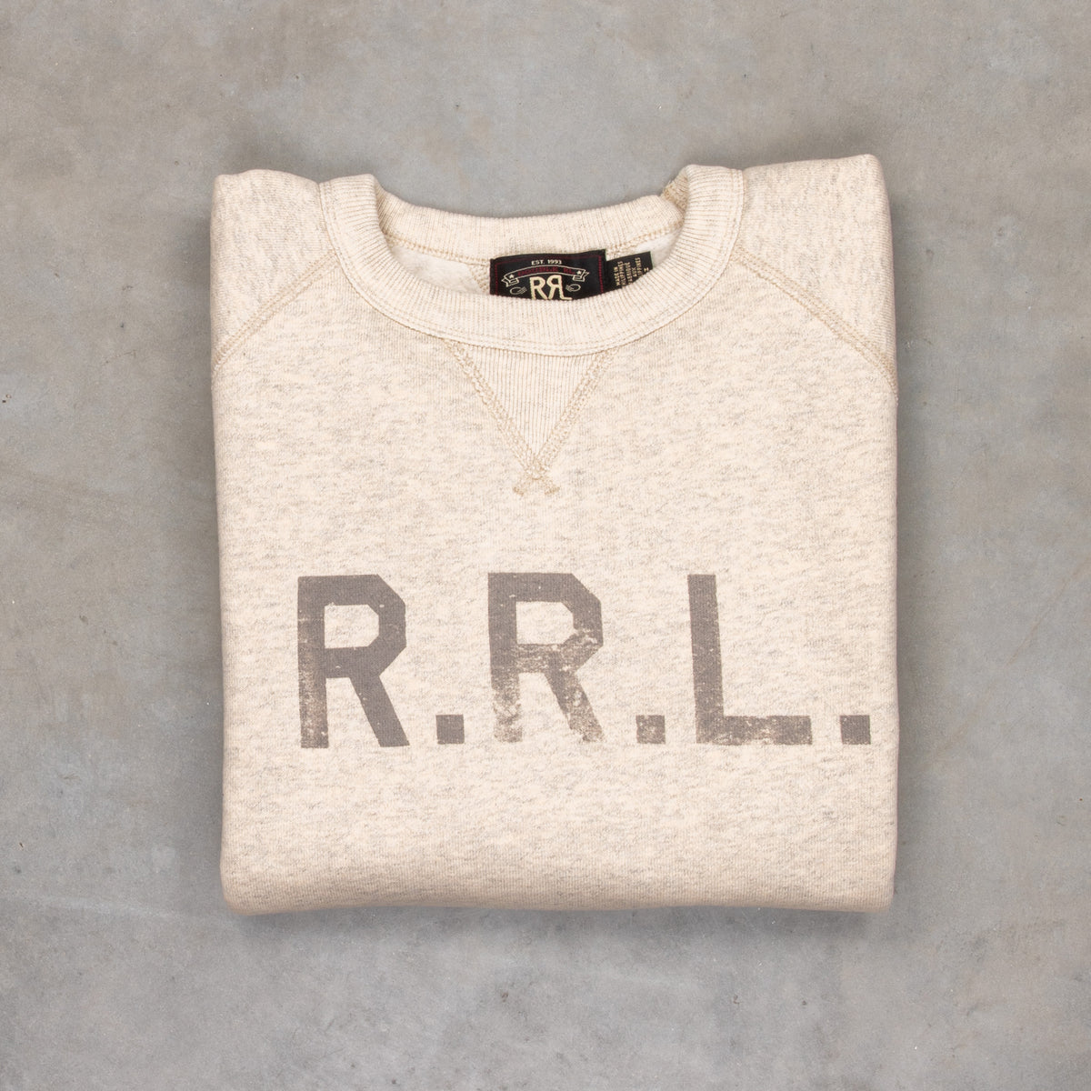 【関税込み】RRL オフホワイト ロゴ フリース スウェットシャツ 三越伊勢丹 | DOUBLE RL RALPH LAUREN/ダブル アール エル