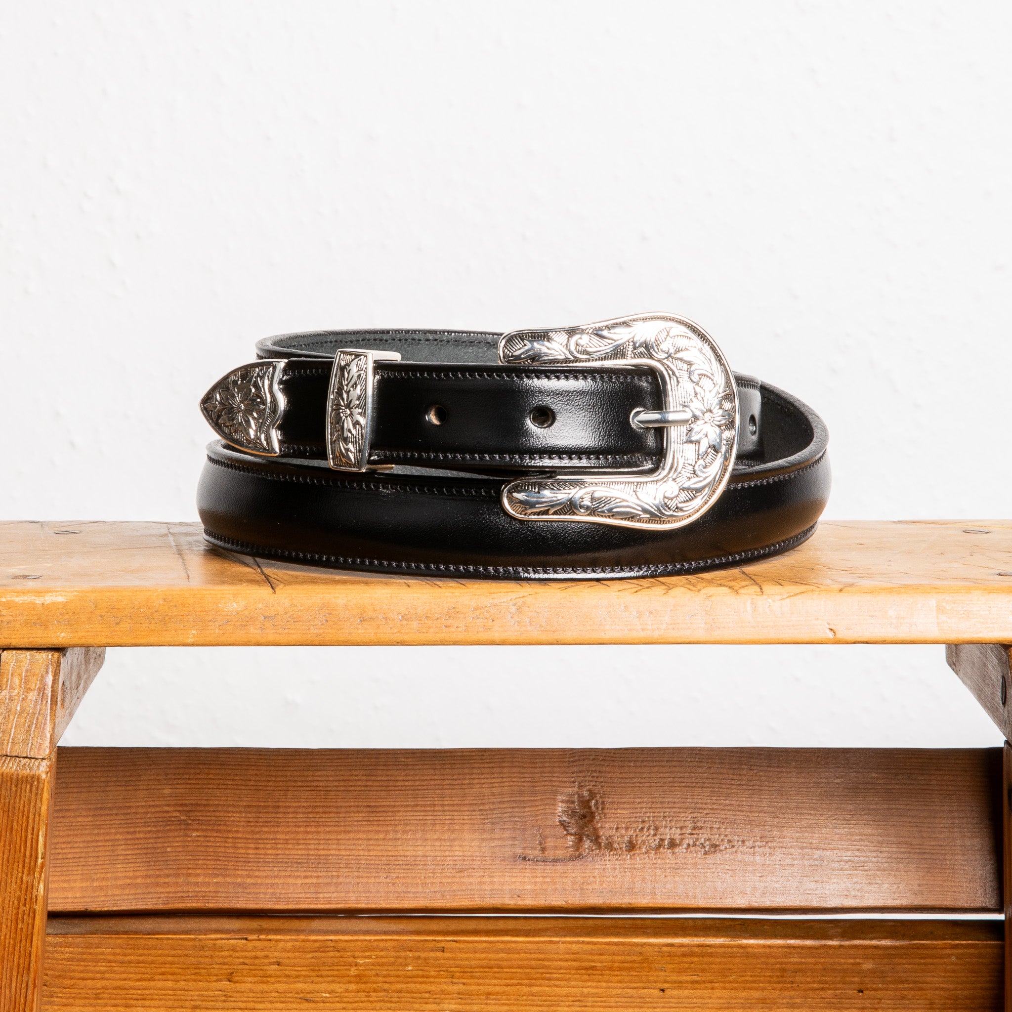 Tory Leather x Frans Boone Western Bridle Leather Belt 1″ Black