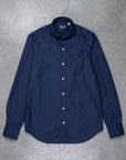 Finamore Tokyo Shirt Sergio Collar Poplin navy