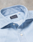 Finamore Gaeta Fit Collo Eduardo Bleached Light Denim