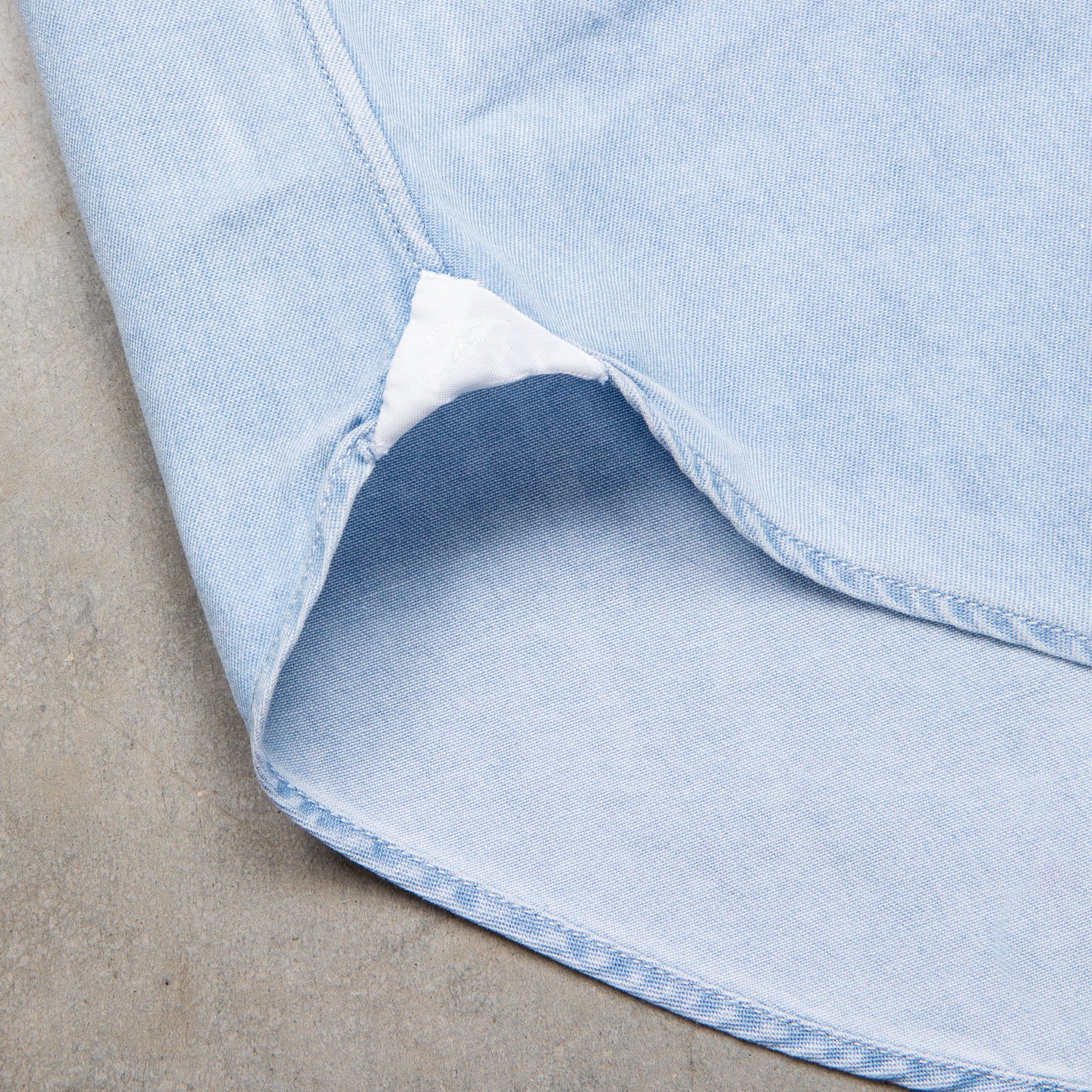 Finamore Gaeta Fit Collo Eduardo Bleached Light Denim