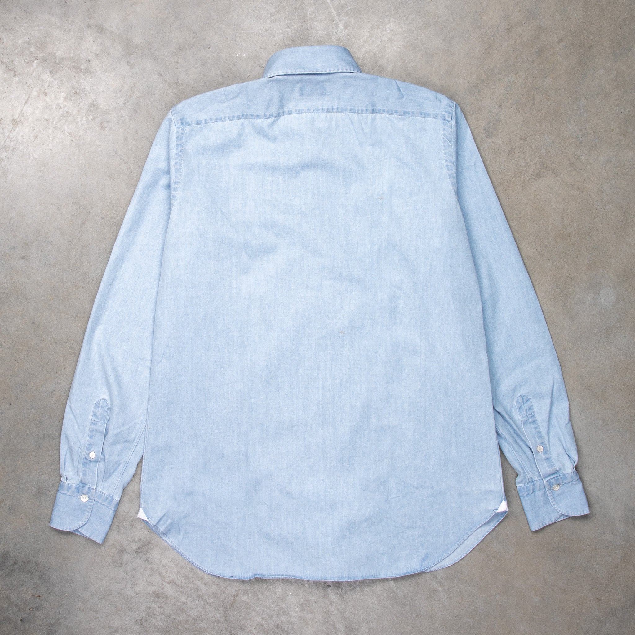 Finamore Gaeta Fit Collo Eduardo Bleached Light Denim