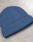 William Lockie x Frans Boone Royal Rib Cashmere Hat Blue Paon