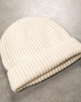William Lockie x Frans Boone Royal Rib Cashmere Hat Ecru