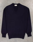 William Lockie Oxton Cashmere V-Neck Dark Navy