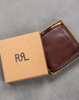 RRL Zip Wallet Small Cow Leather Dark Brown