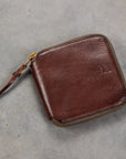 RRL Zip Wallet Small Cow Leather Dark Brown