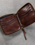 RRL Zip Wallet Small Cow Leather Dark Brown