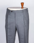 Rota Pantaloni High Rise Regular Fit Hopsack Grigio Medio