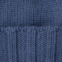 Drumohr Cashmere Ribbed Hat Blu Avio
