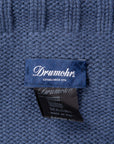 Drumohr Cashmere Ribbed Hat Blu Avio