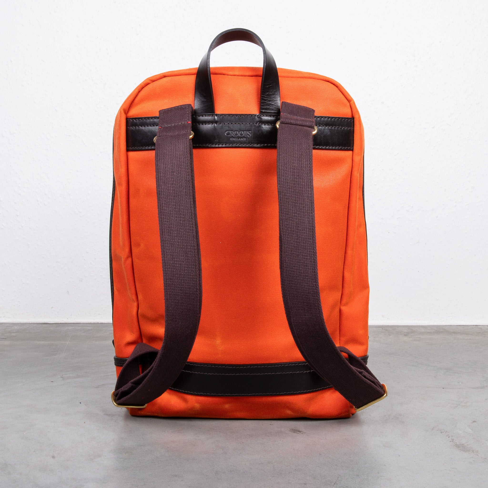 Croots Vintage Canvas Zipped Backpack Orange