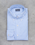 Finamore Tokyo fit collo Lucio Bengal stripe shirt Blu Medio