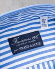 Finamore Tokyo fit collo Lucio Bengal stripe shirt Blu Medio