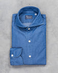 Finamore Gaeta shirt Sergio collar Regular Bleach Denim