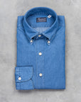 Finamore Tokyo shirt Lucio collar Regular Bleach Denim