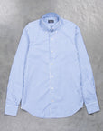 Finamore Tokyo fit collo Lucio Bengal stripe shirt Blu Medio