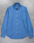 Finamore Tokyo shirt Lucio collar Regular Bleach Denim