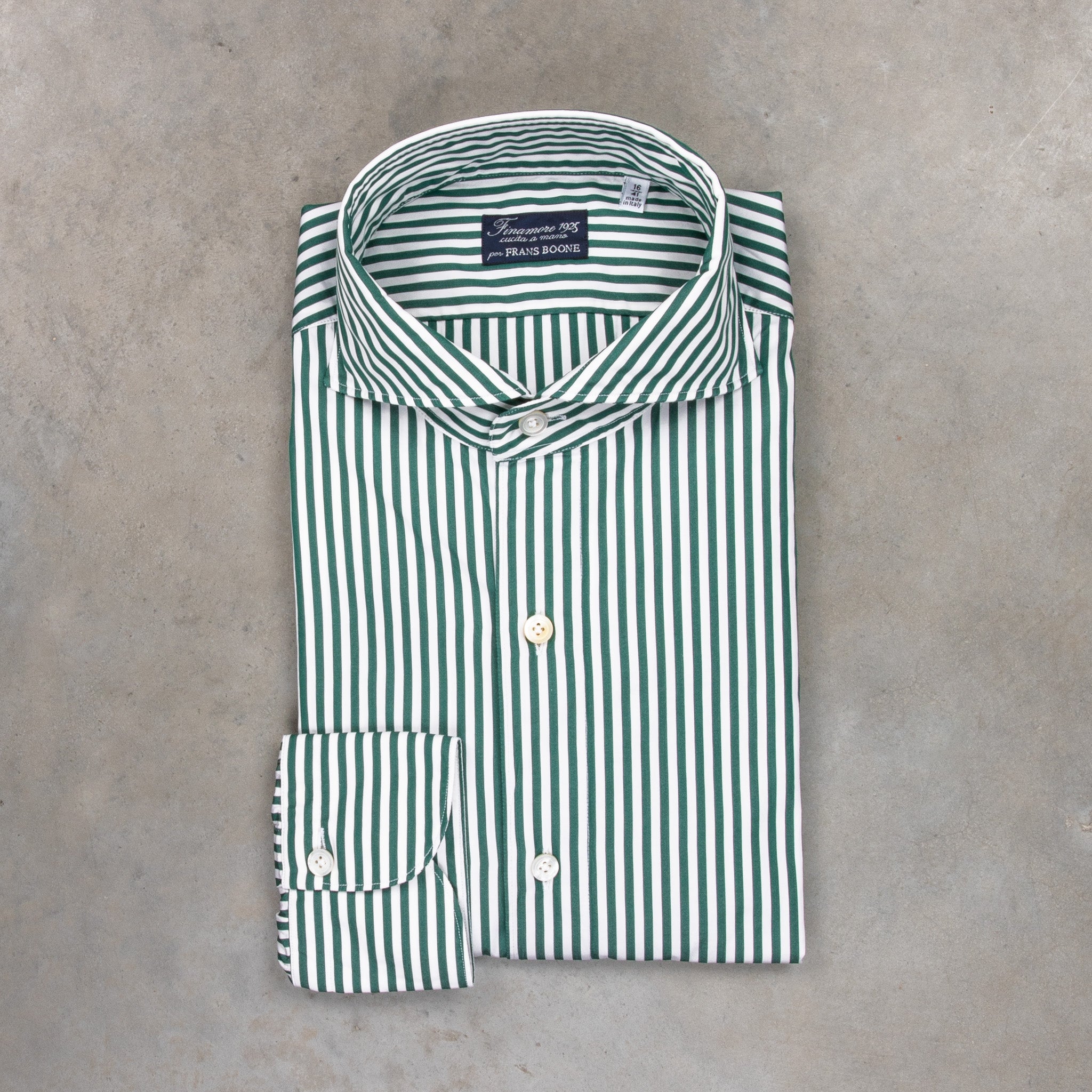 Finamore Gaeta Fit Collo Sergio Bengal Stripe Shirt Verde Inglese Frans Boone Store Finamore Gaeta Fit Collo Sergio Bengal Stripe Shirt Verde Inglese Frans Boone Store