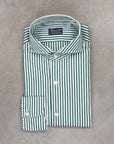 Finamore Gaeta Fit Collo Sergio Bengal Stripe Shirt Verde Inglese