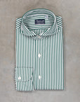 Finamore Tokyo Fit Collo Sergio Bengal Stripe Shirt Verde Inglese