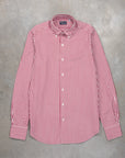 Finamore Gaeta Fit Collo Lucio Bengal Stripe Shirt Chianti