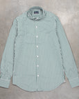 Finamore Tokyo Fit Collo Sergio Bengal Stripe Shirt Verde Inglese