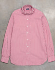 Finamore Gaeta Fit Collo Sergio Bengal Stripe Shirt Chianti