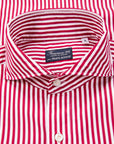 Finamore Gaeta Fit Collo Sergio Bengal Stripe Shirt Chianti