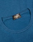 Drumohr Luxury 30G cashmere Crew Neck Blu Acciaio