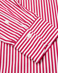 Finamore Gaeta Fit Collo Sergio Bengal Stripe Shirt Chianti