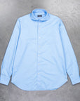 Finamore Gaeta Shirt Sergio Collar Alumo Poplin Avio Blue