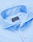 Finamore Gaeta Shirt Sergio Collar Alumo Poplin Avio Blue